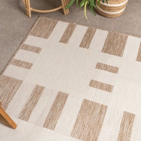 Geometrischer Outdoor Teppich - Faro Tiles Beige - product