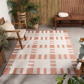Geometrischer Outdoor Teppich - Faro Tiles Rosa