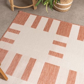 Geometrischer Outdoor Teppich - Faro Tiles Rosa - product