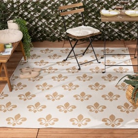In- & Outdoor Jute Teppich - Como Royal Creme Beige