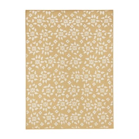 In- & Outdoor Jute Teppich - Como Floral Beige Creme - product