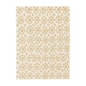 In- & Outdoor Jute Teppich - Como Floral Creme Beige - product