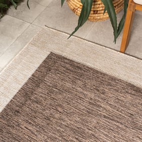 Garten Teppich - Nusa Border Braun Beige - product