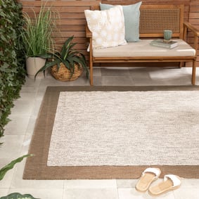 Garten Teppich - Nusa Border Creme Braun