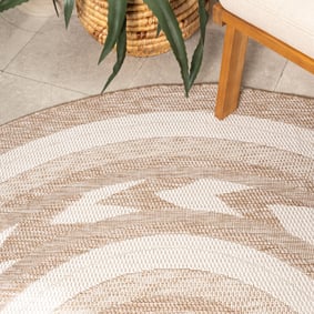 Garten Teppich Rund - Nusa Orbit Beige Creme - product