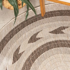 Garten Teppich Rund - Nusa Orbit Braun Creme - product