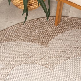 Garden Teppich Rund - Nusa Flower Beige Creme  - product