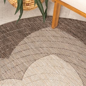 Garden Teppich Rund - Nusa Flower Braun Beige  - product