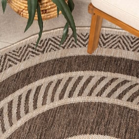 Garden Teppich Rund - Nusa Medallion Braun Beige  - product