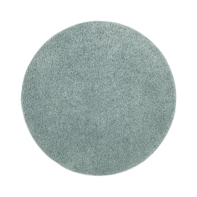 Einfarbiger Teppich Rund - Wish Blau Grün - sfeer