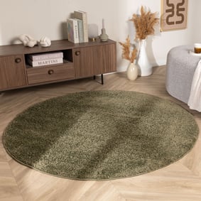 Einfarbiger Teppich Rund - Wish Grün