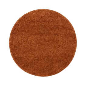 Einfarbiger Teppich Rund - Wish Terracotta - sfeer