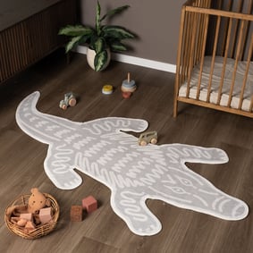 Waschbarer Kinderteppich - Raf Croco Grau