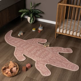 Waschbarer Kinderteppich - Raf Croco Rosa