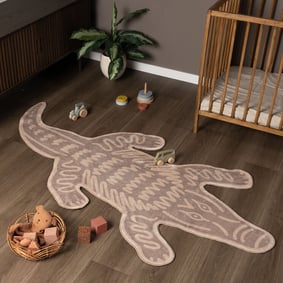 Waschbarer Kinderteppich - Raf Croco Braun