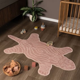 Waschbarer Kinderteppich - Raf Tiger Rosa
