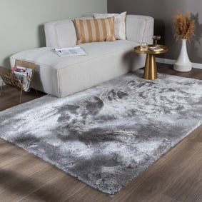 Waschbarer Flauschiger Teppich - Shimmer Grau