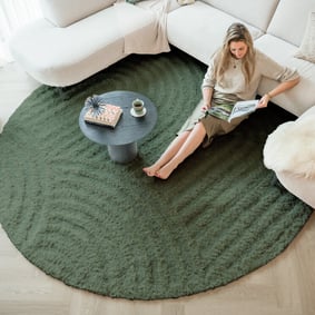 Teppich Skandinavisch Rund - Lova Arches Grün