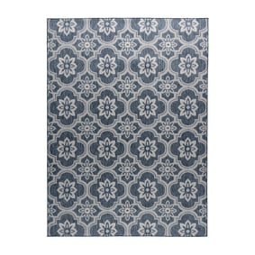 In- & Outdoor Teppich - Rio Flower Dunkelblau - sfeer