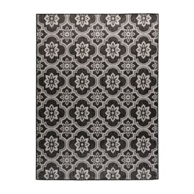 In- & Outdoor Teppich - Rio Flower Schwarz  - product
