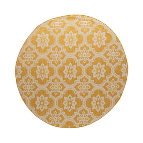 In- & Outdoor Teppich Rund - Rio Flower Gelb - sfeer