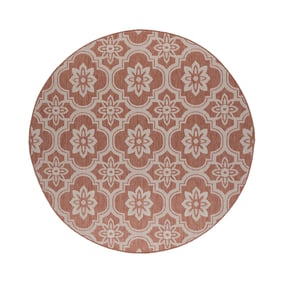 In- & Outdoor Teppich Rund - Rio Flower Rosa - sfeer