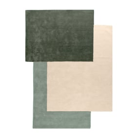Wollteppich Abstrakt - Jules Creme Grün - sfeer