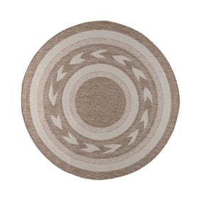 Garten Teppich Rund - Nusa Orbit Beige Creme - product