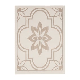 In- & Outdoor Teppich - Isla Medaillon Weiß Beige - product