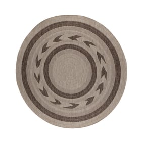 Garten Teppich Rund - Nusa Orbit Braun Creme - product