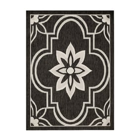 In- & Outdoor Teppich - Isla Medaillon Schwarz Weiß - product