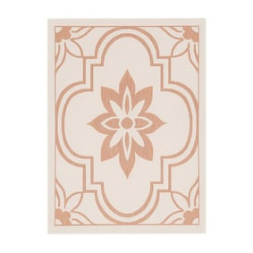 In- & Outdoor Teppich - Isla Medaillon Weiß Rose - product