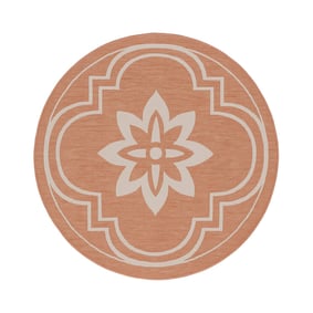 In- & Outdoor Teppich Rund - Isla Medaillon Rose Weiß - product