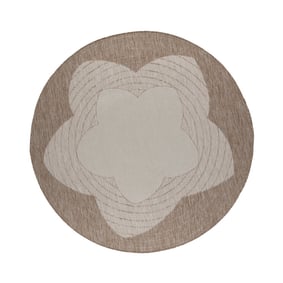 Garten Teppich Rund - Nusa Flower Beige Creme  - product