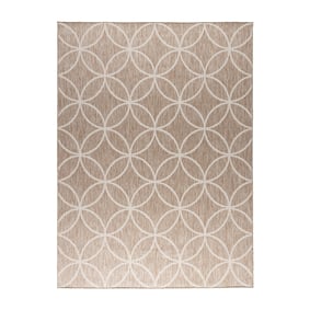 Geometrischer Outdoor Teppich - Faro Ripple Beige - sfeer
