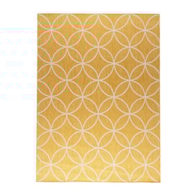 Geometrischer Outdoor Teppich - Faro Ripple Gelb - product