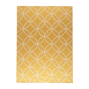 Geometrischer Outdoor Teppich - Faro Ripple Gelb - sfeer
