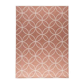 Geometrischer Outdoor Teppich - Faro Ripple Rosa - product