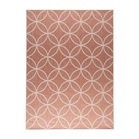 Geometrischer Outdoor Teppich - Faro Ripple Rosa - sfeer