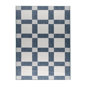 Geometrischer Outdoor Teppich - Faro Blocks Blau - product