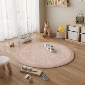 Waschbare Spielmatte Rund - Flo Rosa