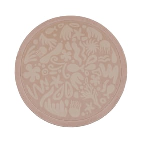 Waschbare Spielmatte Rund - Flo Rosa - sfeer