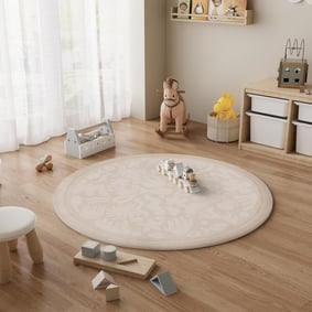Waschbare Spielmatte Rund - Flo Beige