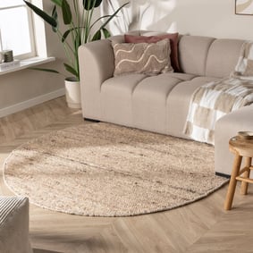 Wollteppich Rund - Feline Taupe Meliert