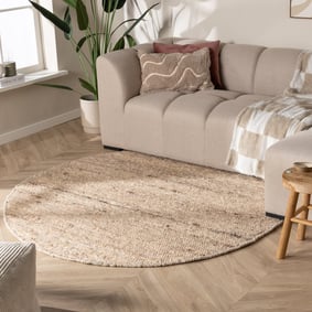 Wollteppich Rund - Feline Taupe Meliert