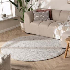 Wollteppich Rund - Feline Grau Meliert