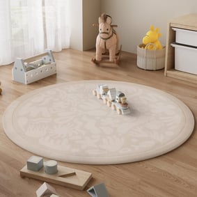 Waschbare Spielmatte Rund - Flo Beige