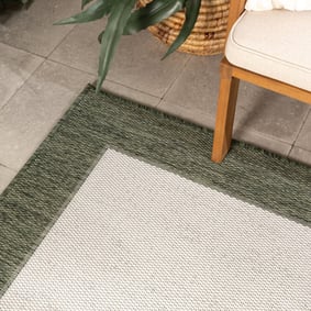 Garten Teppich - Nusa Border Creme Grün - product