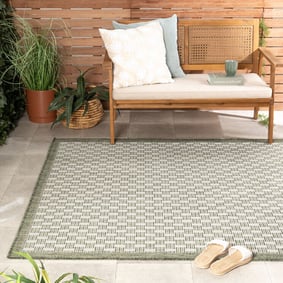 Garten Teppich - Nusa Loom Grün Creme