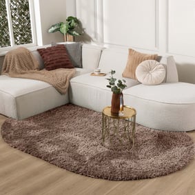 Shaggy Teppich Oval - Blaze Taupe
